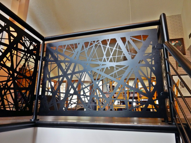 Close up of Revamp Nest Pattern Railing Panel in High End Custom Railing System